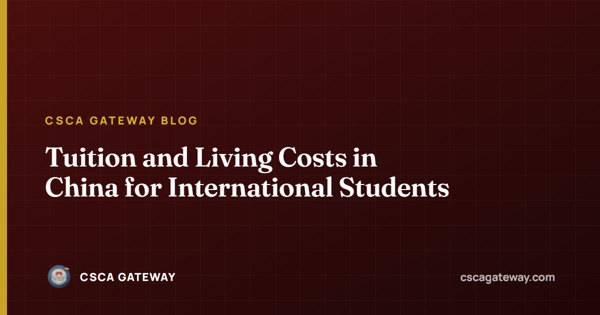 Tuition and Living Costs in China for International Students