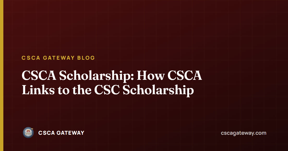 CSCA Scholarship: How CSCA Links to the CSC Scholarship